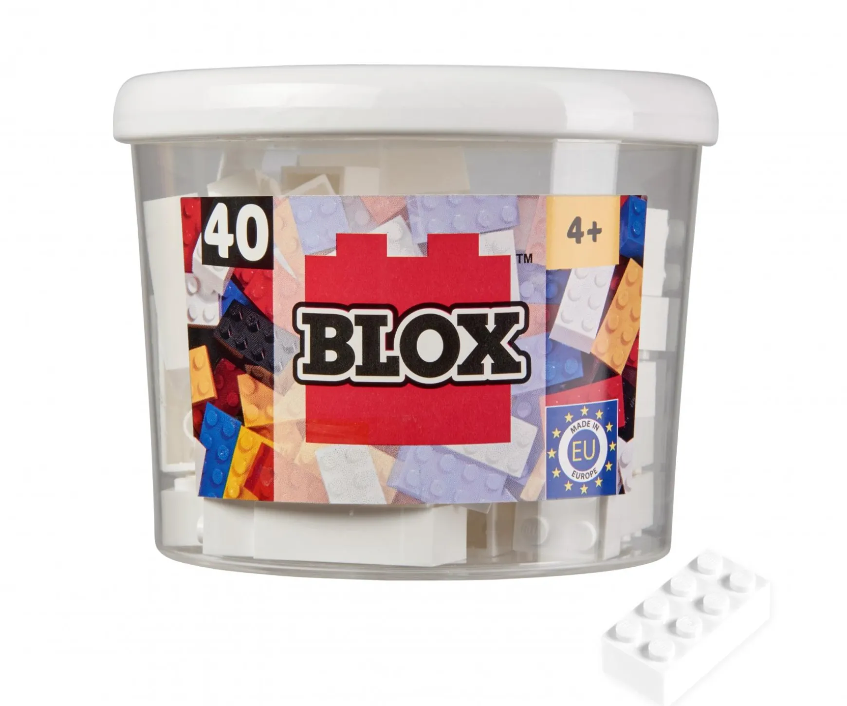 Blox - 40 briques de 8 blanches - compatibles avec les briques de jeu connues