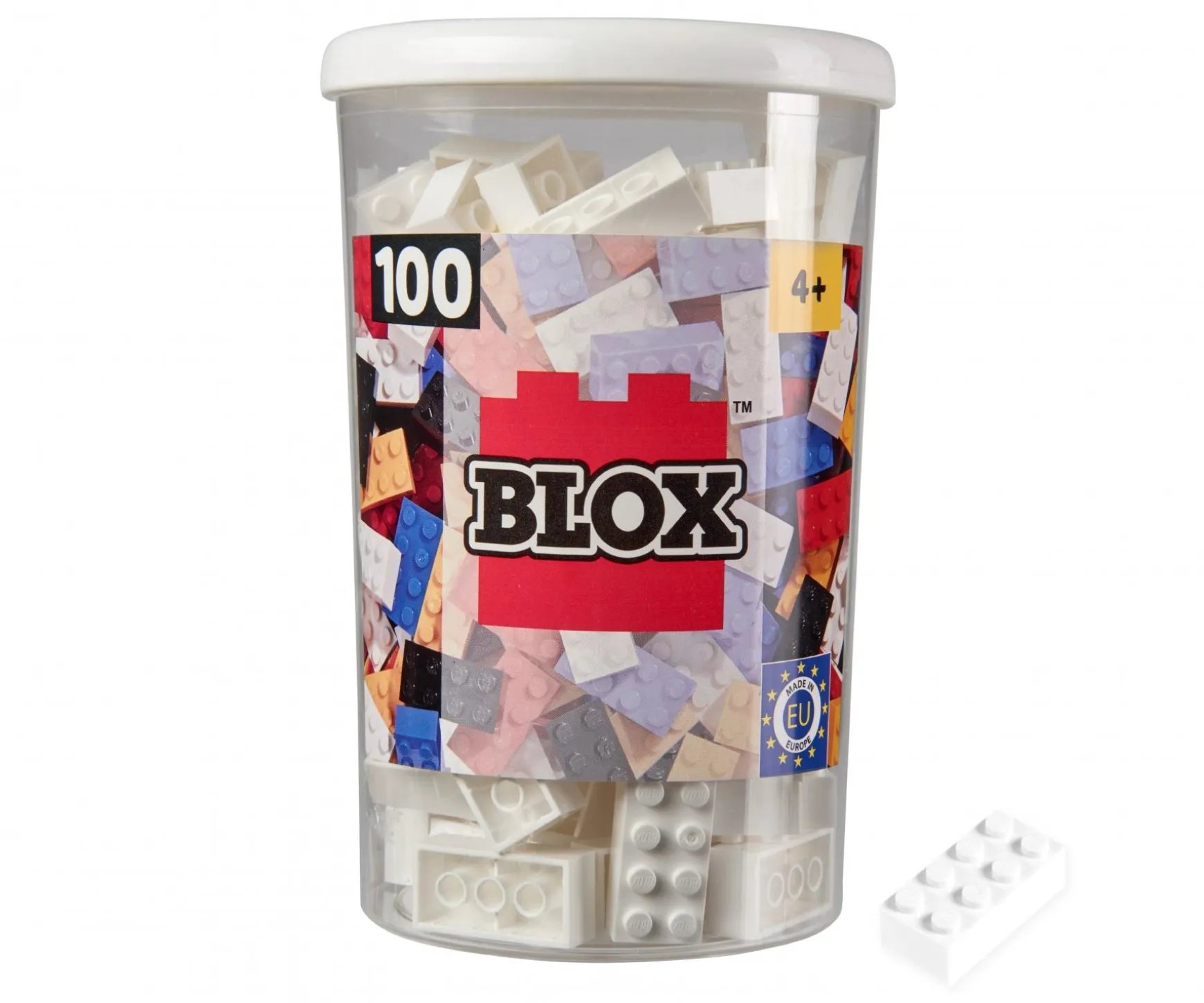 Blox - 100 briques de 8 blanches - compatibles avec les briques de jeu connues