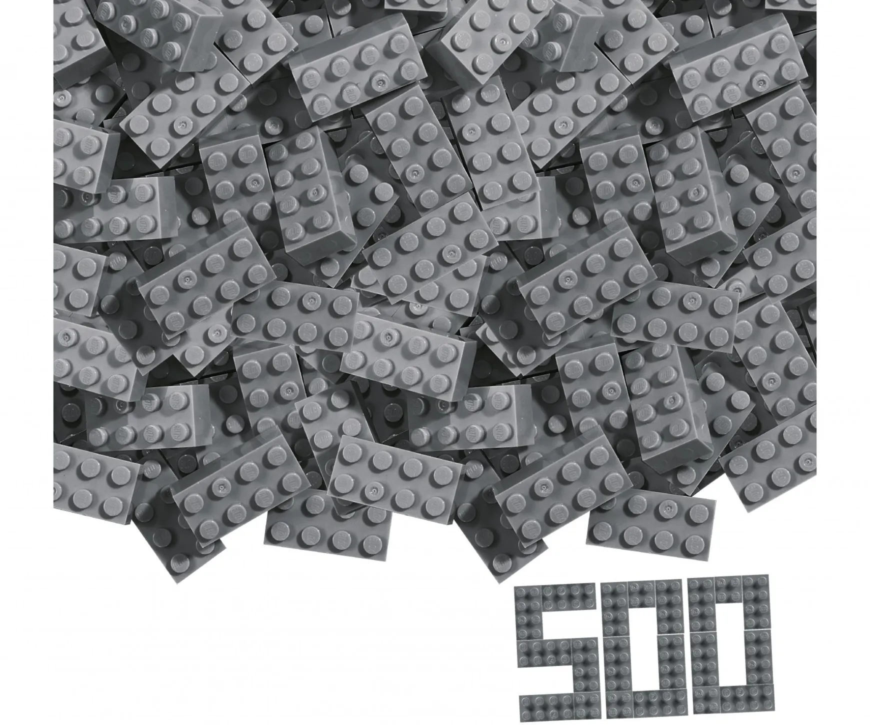 Blox - 500 briques de 8 pièces grises - compatibles avec les briques de jeu connues