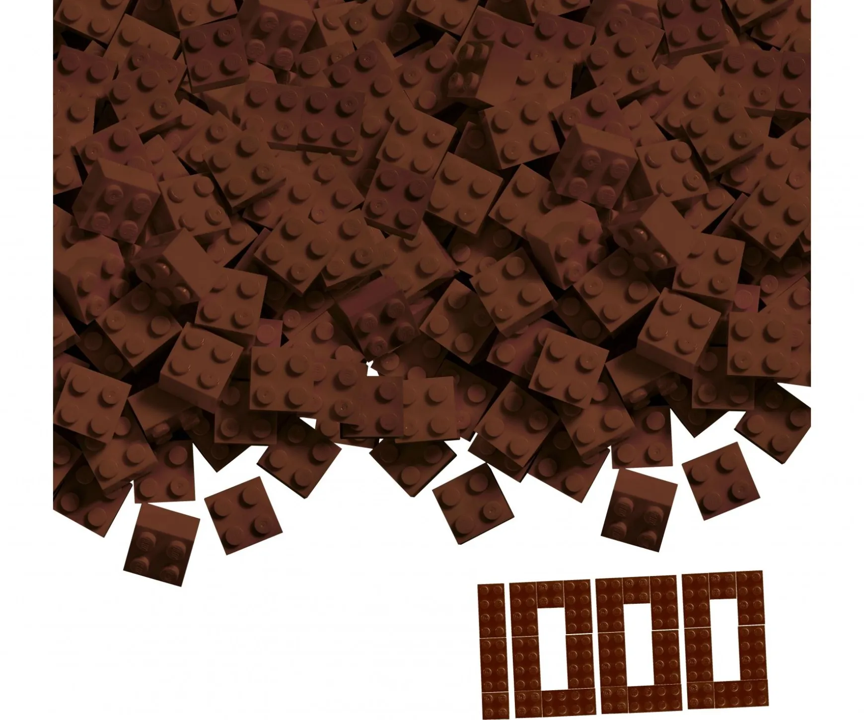 Blox - 1000 briques de 4 pièces marron - compatibles avec les briques de jeu connues