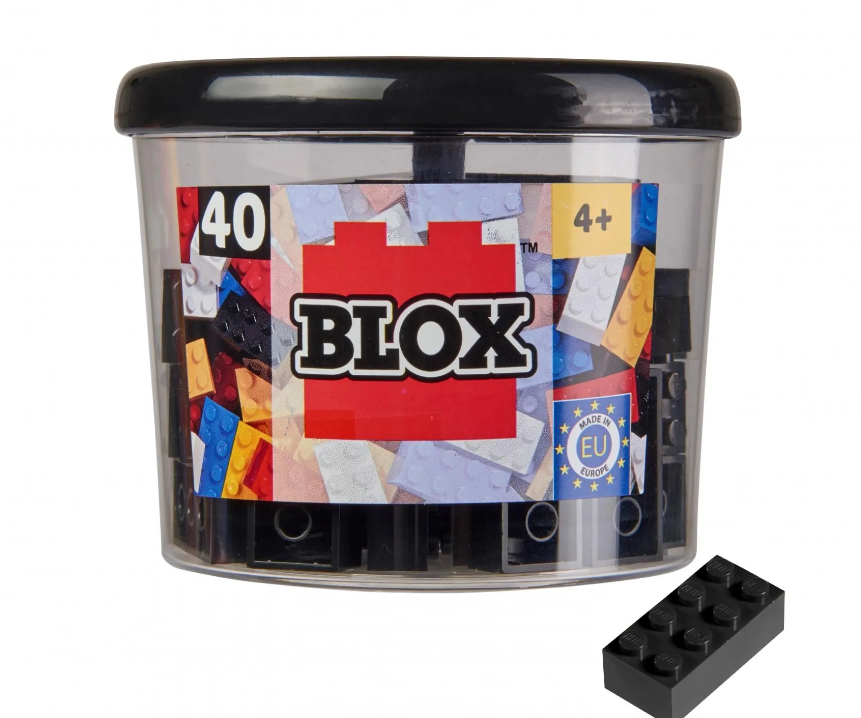 Blox - 40 briques de 8 pièces noires - compatibles avec les briques de jeu connues