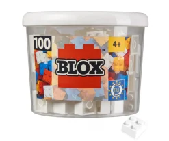 Blox - 100 briques de 4 pièces blanches - compatibles avec les briques de jeu connues