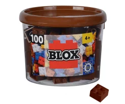 Blox - 100 briques de 4 pièces marron - compatibles avec les briques de jeu connues