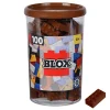 Blox - 100 briques de 8 pièces marron - compatibles avec les briques de jeu connues