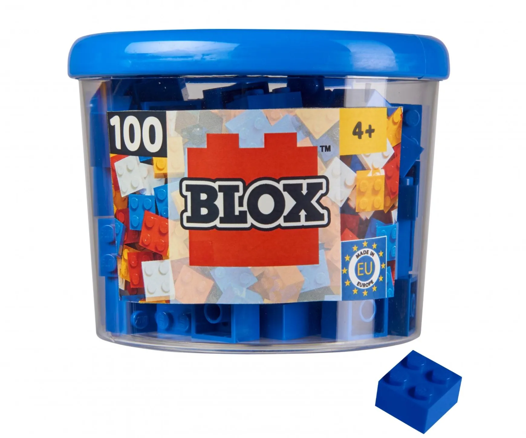 Blox - 100 briques de 4 pièces bleues - compatibles avec les briques de jeu connues