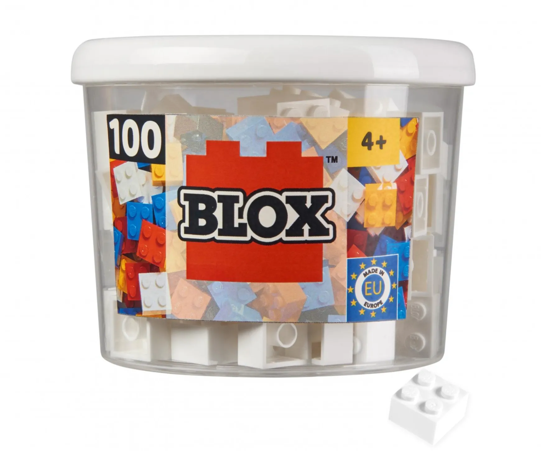 Blox - 100 briques de 4 pièces blanches - compatibles avec les briques de jeu connues