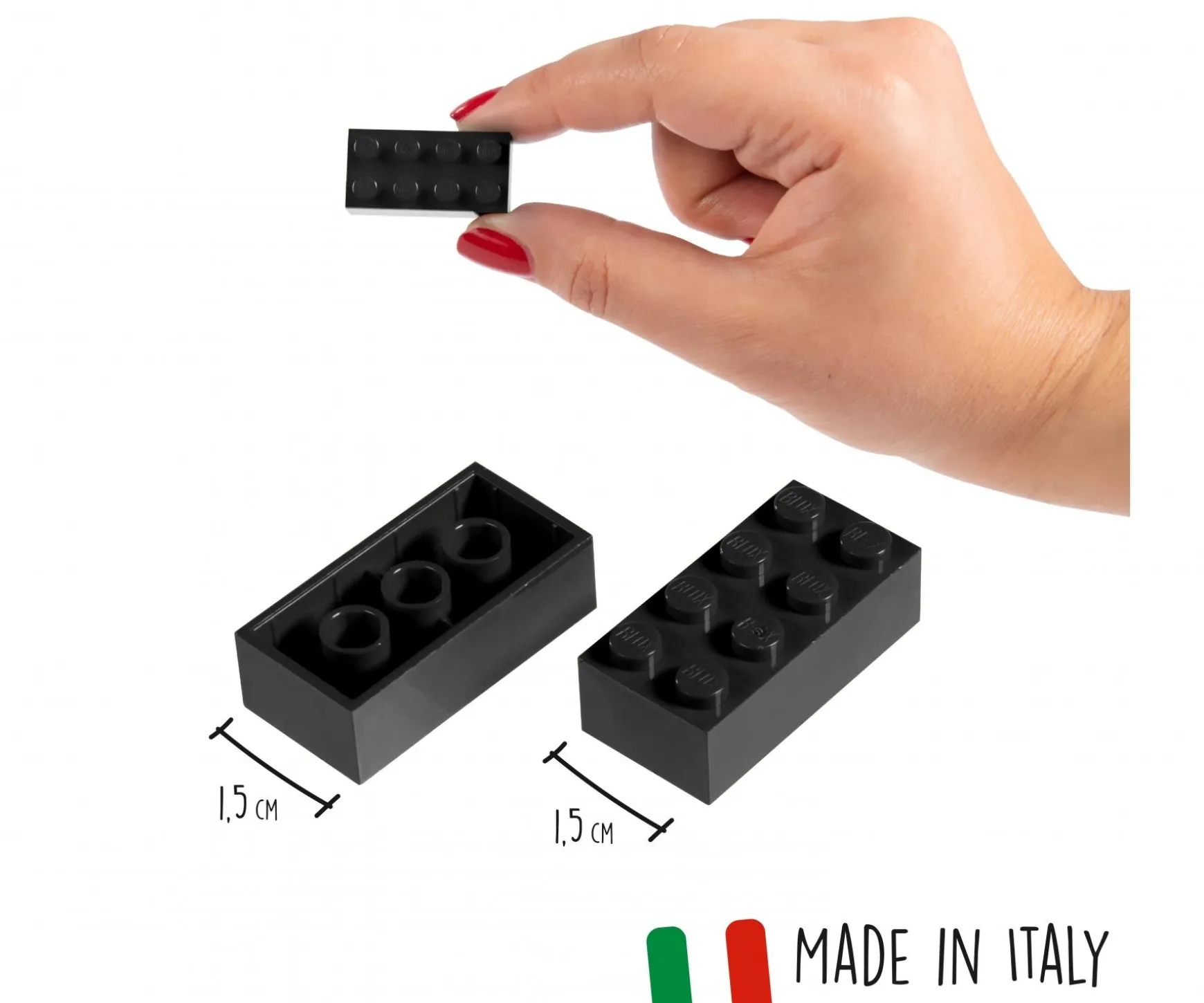 Blox - 40 briques de 8 pièces noires - compatibles avec les briques de jeu connues
