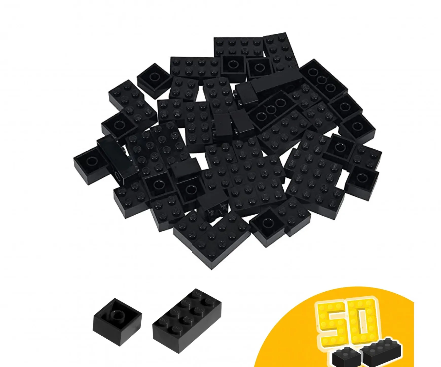 Blox - 40 briques de 8 pièces noires - compatibles avec les briques de jeu connues