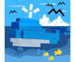 Blox 500 blue 8 pin Bricks loose