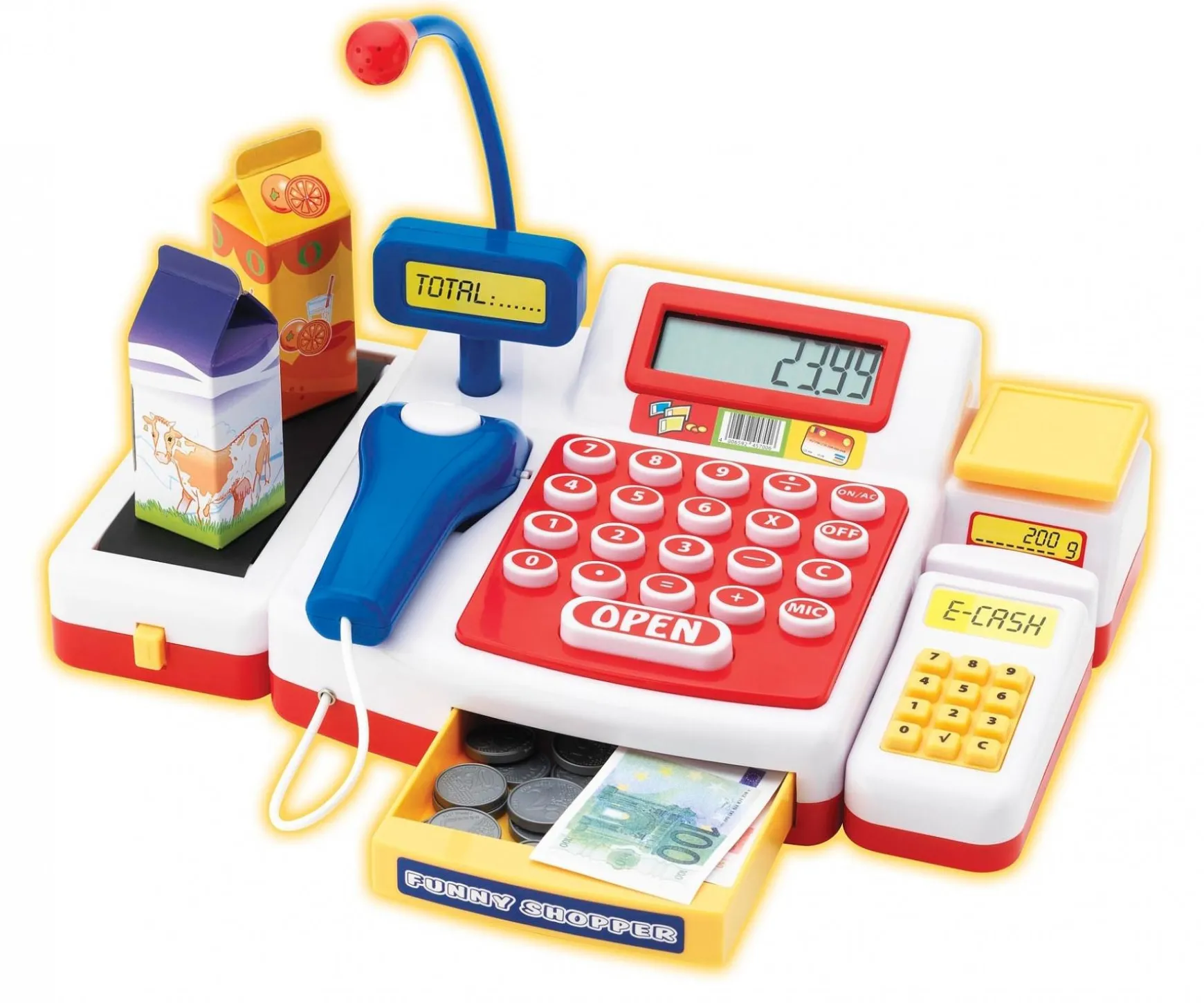 Caisse de supermarché avec scanner