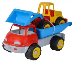 Camion benne + pelleteuse