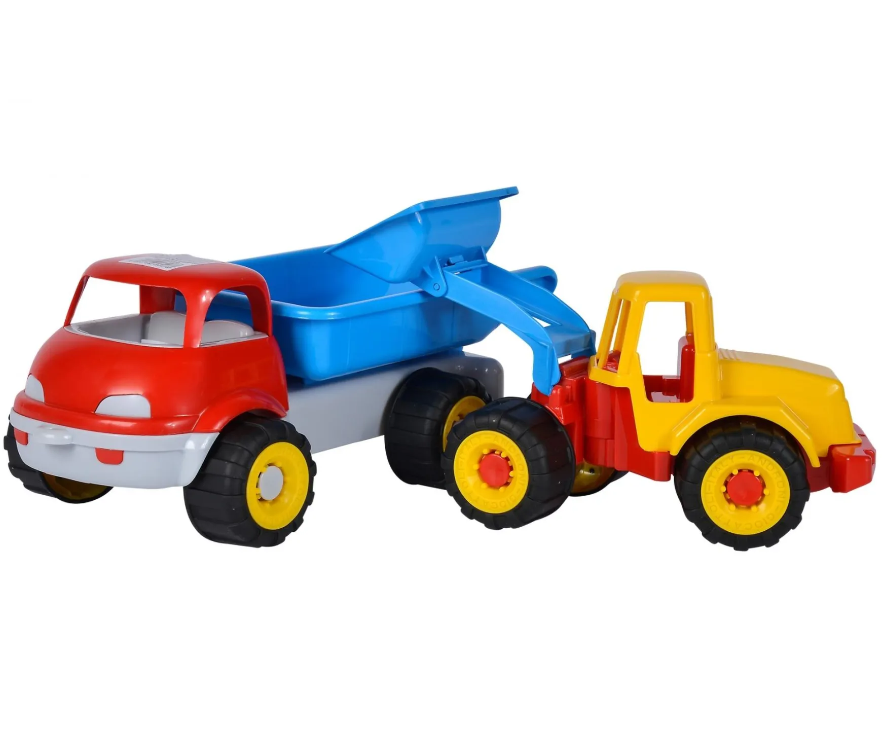 Camion benne + pelleteuse