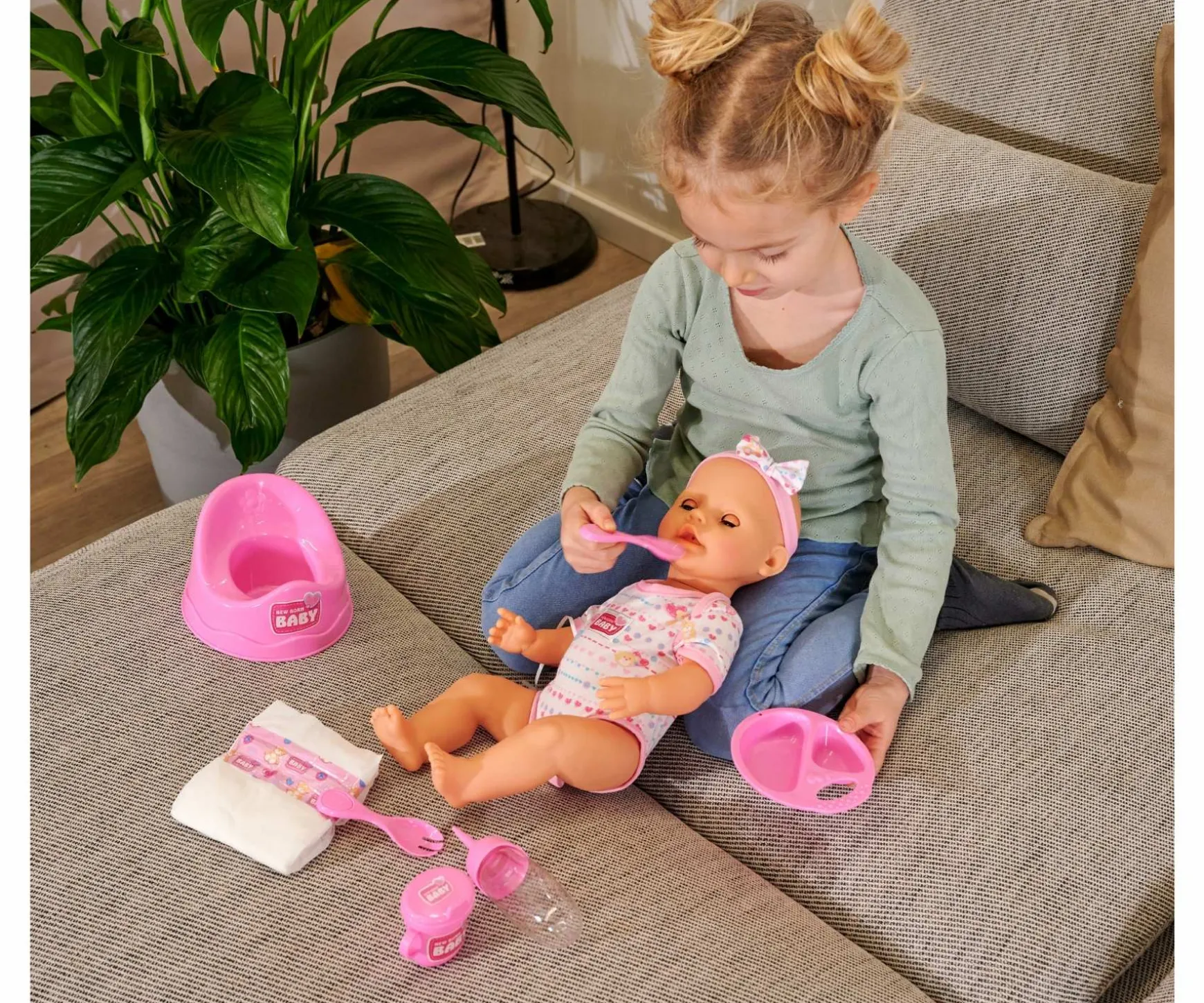 NBB - Poupee bébé, Accessoirs rose