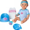 NEW BORN BABY POUPON BLEU 43CM BOIT FAIT PIPI